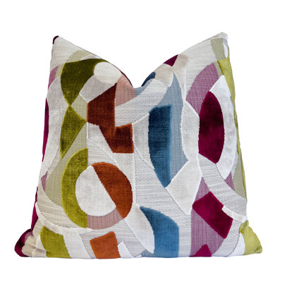 Chroma Abstract Velvet Throw Pillow Cover