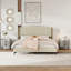 Table d'appoint moderne, gris, plateau de table en marbre, 2 tiroirs, idéal pour la chambre à coucher, espaces de vie-420106992