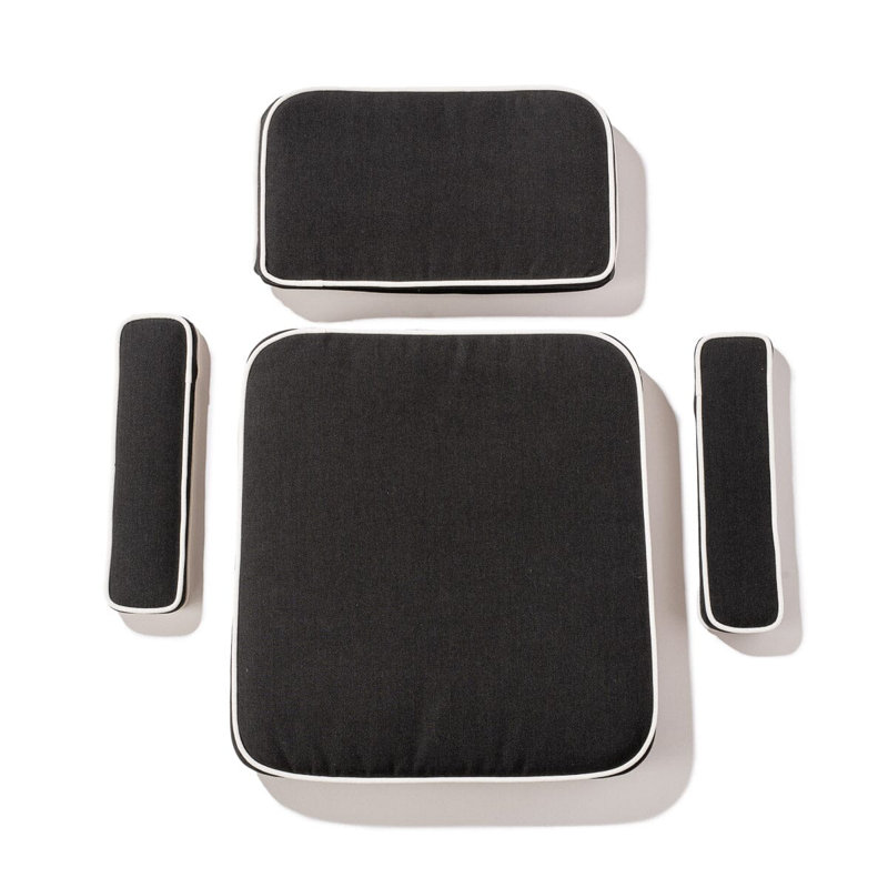 Waterhouse Outdoor Dining Chair Cushion, Rivie Black