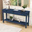 Console rustique en nid d'abeille avec 3 tiroirs de rangement et tablette ouverte-2095061728