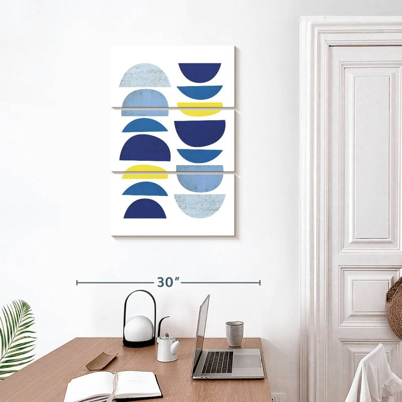 Avery bleu jaune moderne I, H 32 po x l 20 po