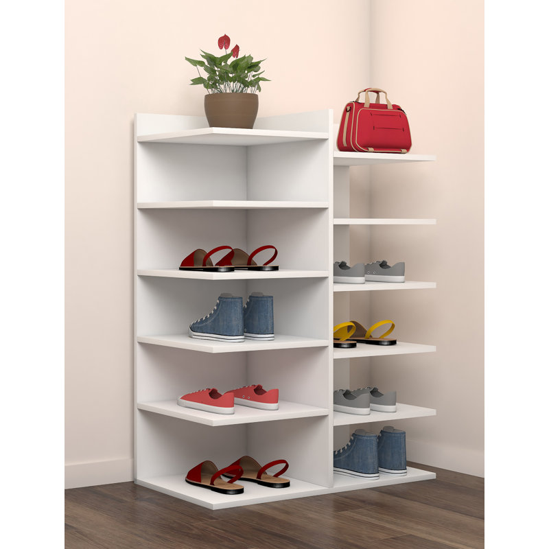 12 Pair Shoe Storage Cabinet, White