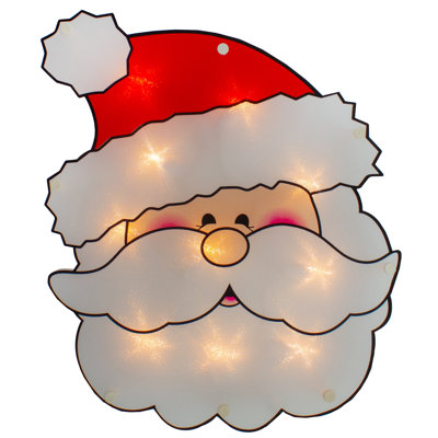12" Lighted Santa Claus Christmas Window Silhouette