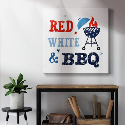 Toile tendue rouge, blanche et barbecue I-Premium Gallery - prête à être accrochée