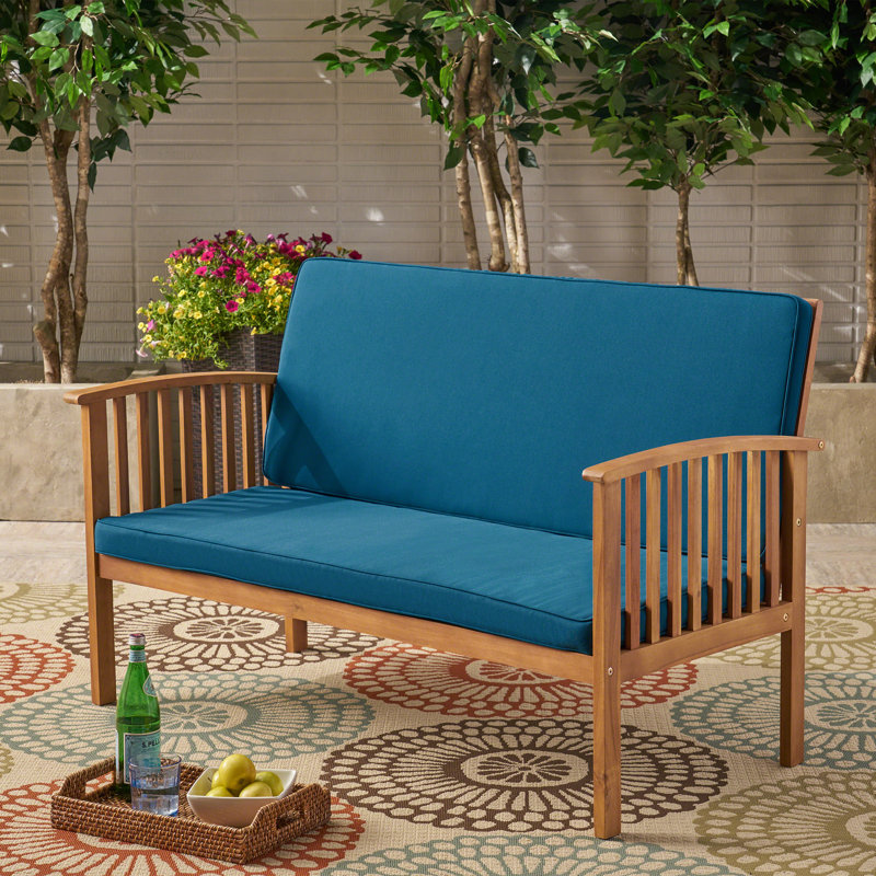 Causeuse d'extérieur avec coussins de 53,2 po de largeur Nobhill, Patine brune, Beige