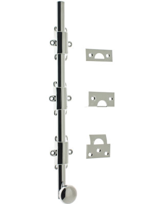 Solid Brass 18" Heavy Duty Surface Bolt
