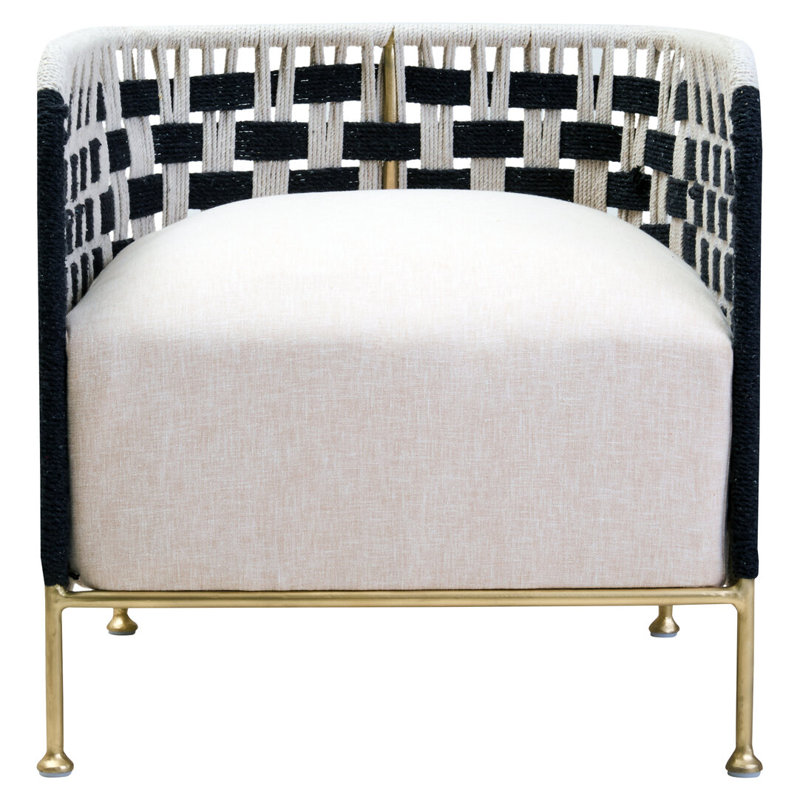 Upholstered Cotton Blend Accent Chair