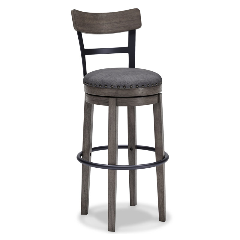 Tabouret de bar et de comptoir pivotant, gris, Tabouret de bar (siège d'une hauteur de 30 po)