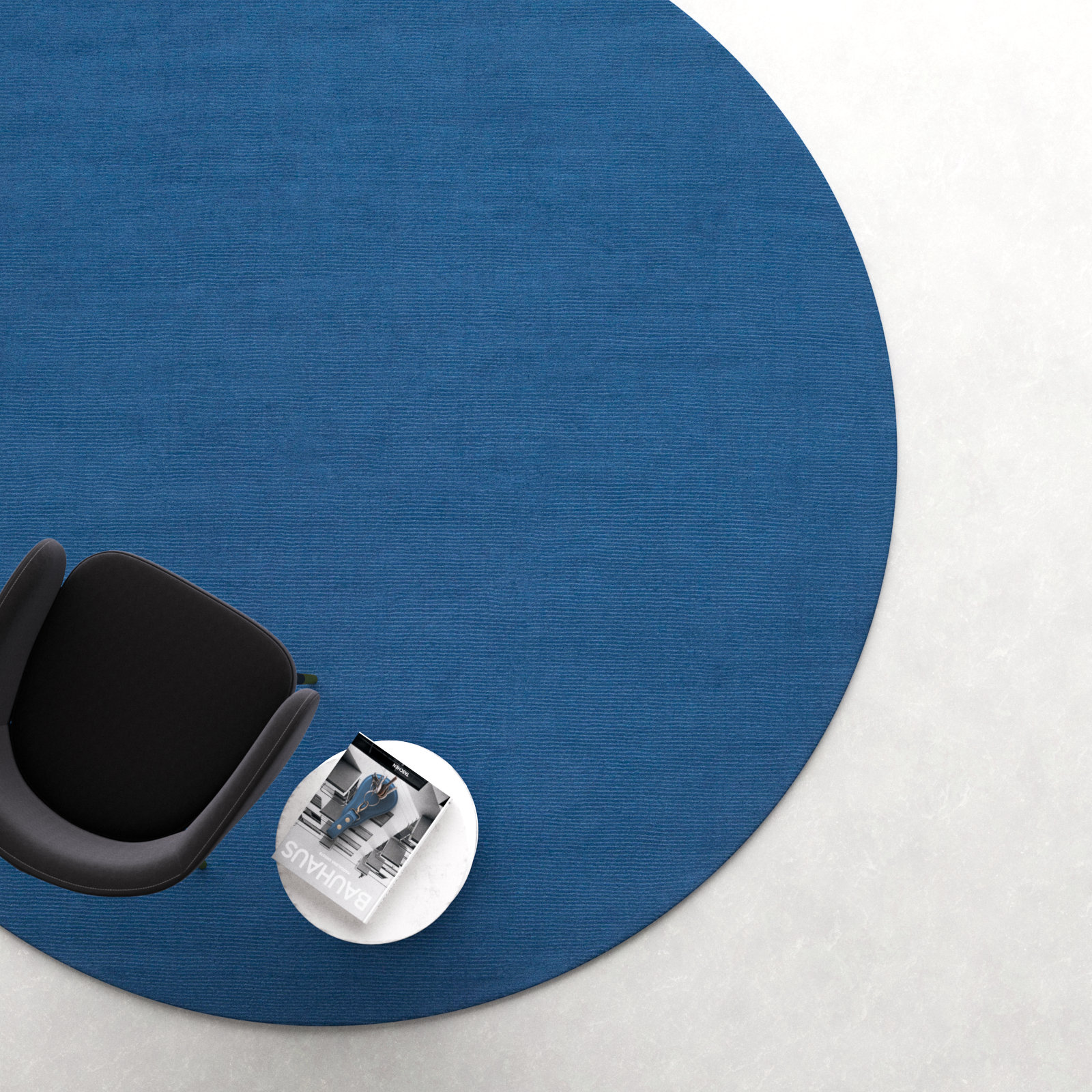 Crowe Dark Blue Hand-Woven Wool Rug, Round 8'