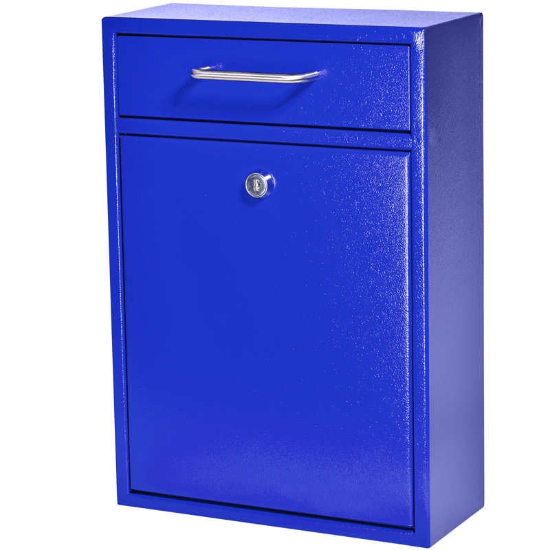 Steel Wall Mounted Mailbox with Magnetic Closure, Blue