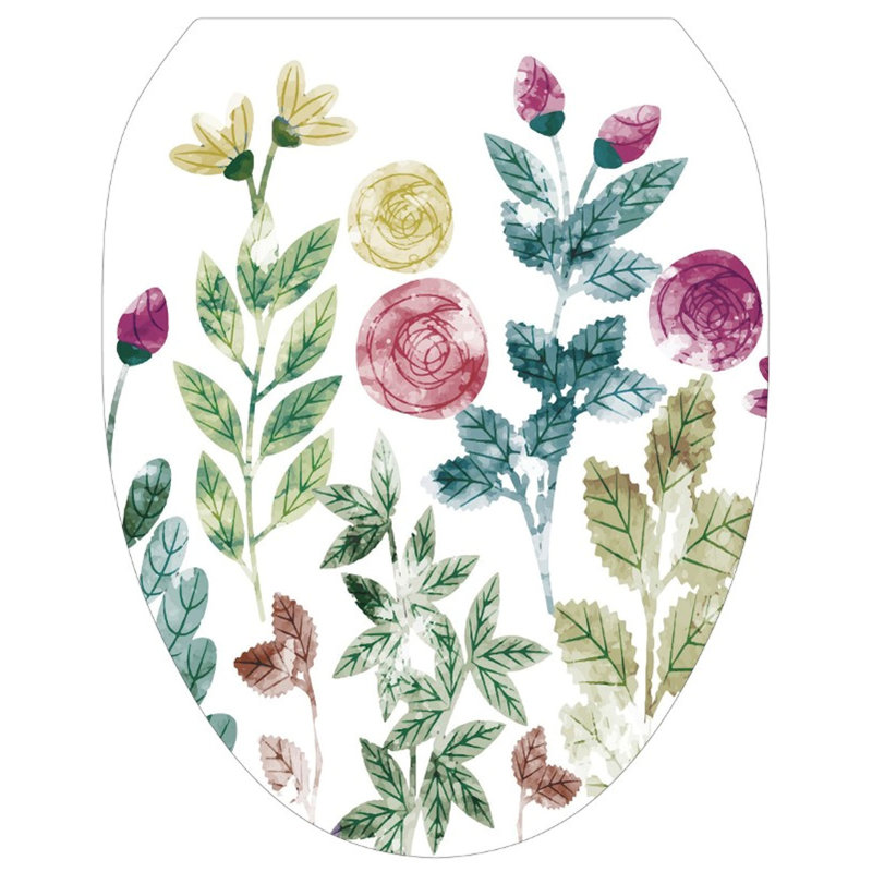 Adhésif décoratif pour siège de toilette Boho Floral, Allongé