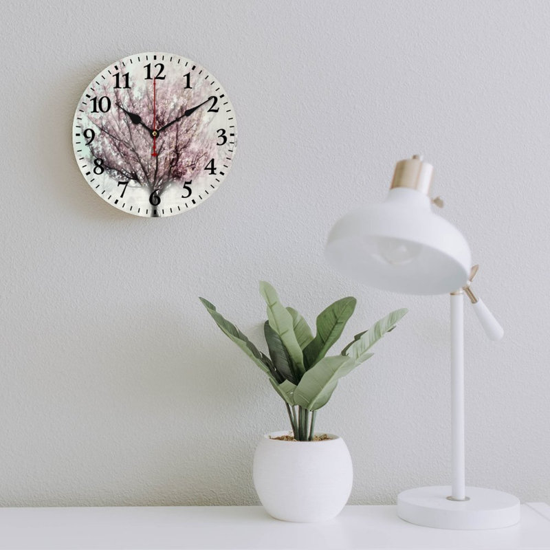 Horloge murale Cherry Blossom Tree, 12 po x 12 po
