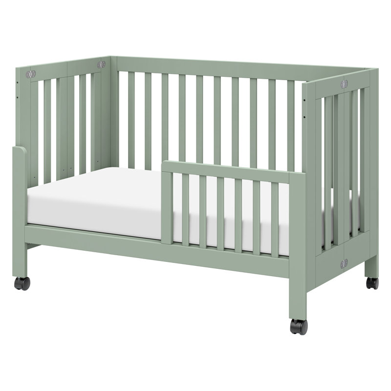 Maki 2-in-1 Convertible Portable Crib, Green