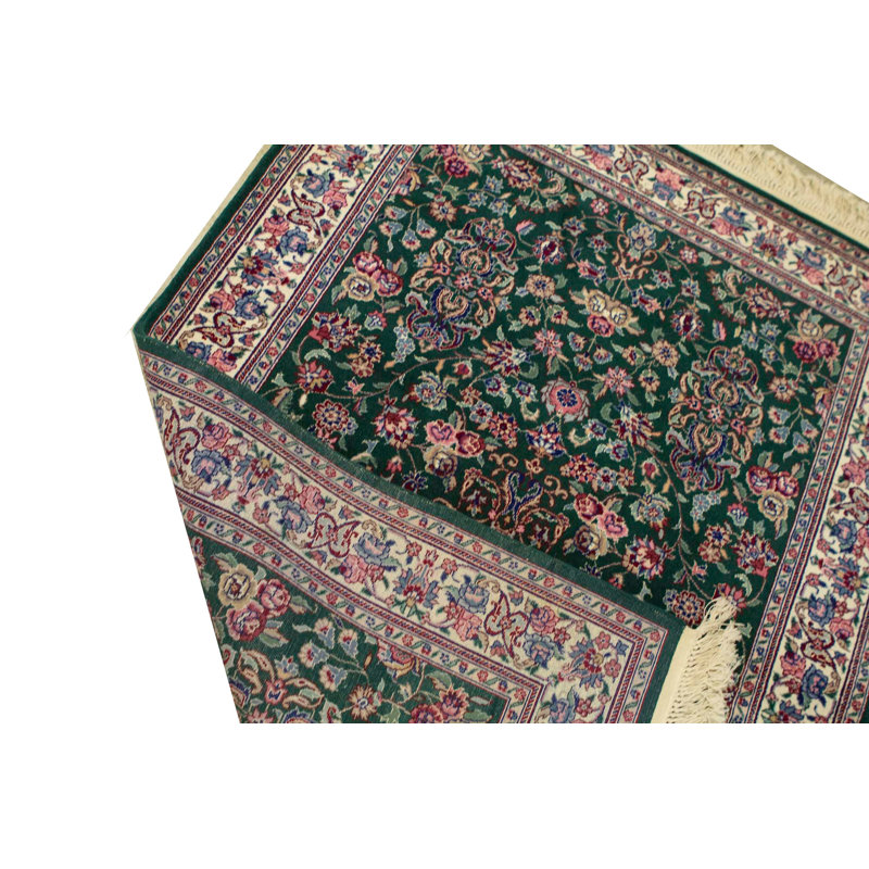 Tapis vert noué à la main de haute qualité