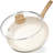 12 Inch Frying Pan With Lid, Nonstick Frying Pan With Non-Toxic Coating, Nonstick Skillet, Large Frying Pan Compatible With All Cooktops,(White Granite)