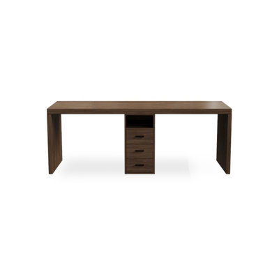 Light-walnut Rectangular Solid Wood desk