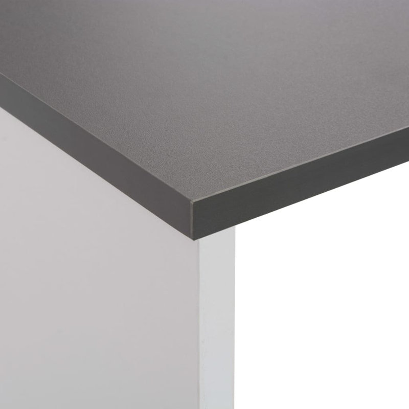 Bar Table Pub Table for Kitchen Dining Bistro Table with 2 Table Tops, White, White/Gray