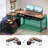 Home Office Desk With File Drawer & Power Outlet, Computer Desk With 3 Drawer, Storage Shelves, Corner Desk With Printer Cabinet-945324672