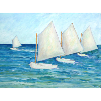 "Voiliers" par Brendan Loughlin, reproduction d'art sur toile tendue
