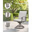 Ensemble de 2 chaises de salle à manger pivotantes pour patio, chaises de salle à manger pivotantes à bascule d'extérieur en aluminium avec coussins, ensemble de mobilier de jardin pour patio, cour, terrasse, piscine, chêne blanchi