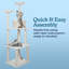 PETMAKER 6FT Cat Tree with Scratch Posts, Ivory-126399145-126399146