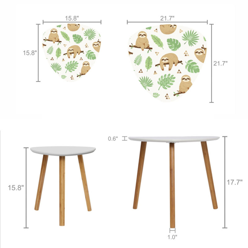 Ensemble de 2 tables basses gigognes Triangle
