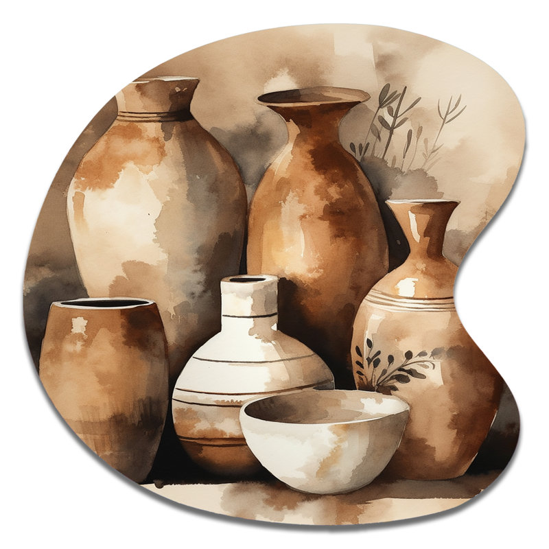 Audette - art mural en forme de poterie bohème unique, sculpture murale asymétrique en métal, H 33 po x l 33 po