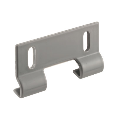 Shower Door Bottom Hook Guide, 2 in. Hole Centre Spacing, Plastic Construction, Grey in Colour