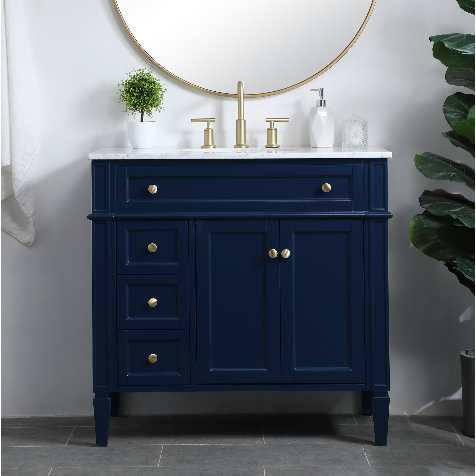Rivers 36'' Single Bathroom Vanity, Blue