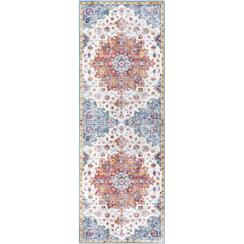 Tapis oriental ivoire Dipak, Tapis de couloir 2 pi 6 po x 7 pi 6 po