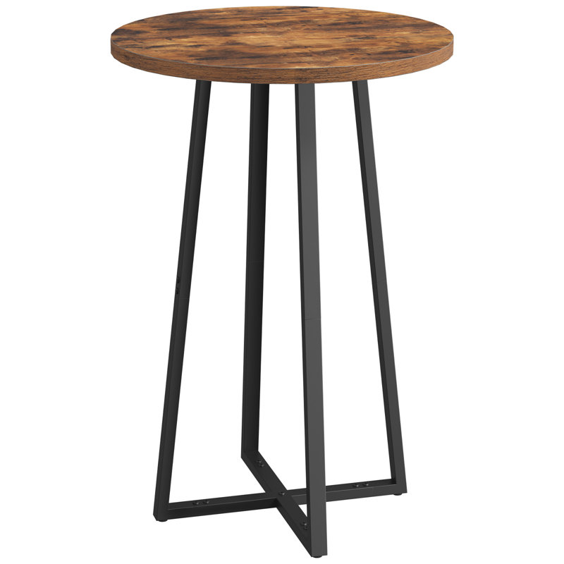 Table de bar ronde de 35,4 po de hauteur, hauteur de bar pour la cuisine, avec base en croix