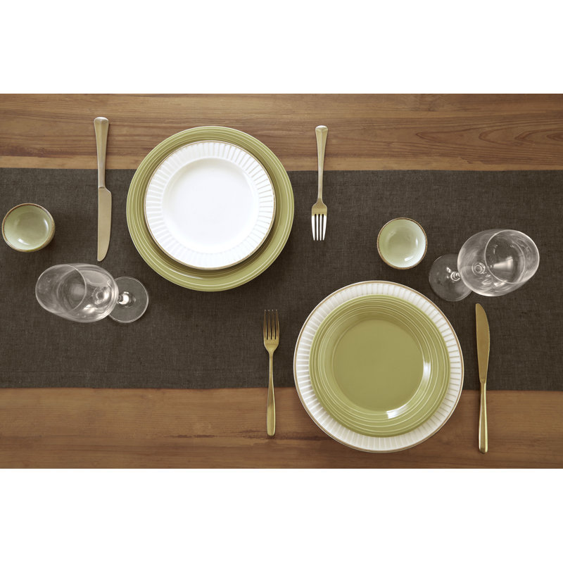 100% Pure Linen Table Runner - Athena, 120" x 14", Chambray Brown