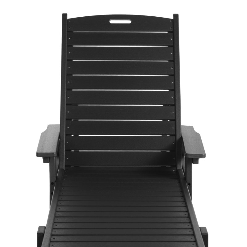 Chaise longue simple inclinable Laguna, Noir