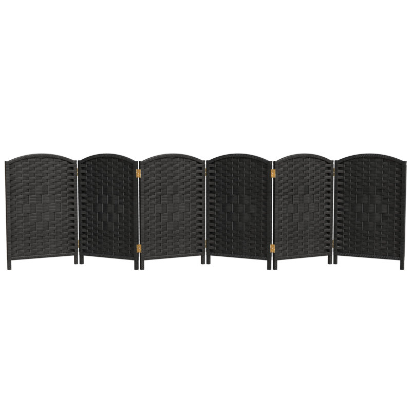 Paravent Short Diamond Weave, Noir, 2 pi, 6