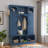 Modern Hall Tree With Adjustable Shelves, Side Cabinets, Top Compartments And Hooks-123755181