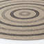 Round Boho Jute-Look Beige Black Area Rug-87127257