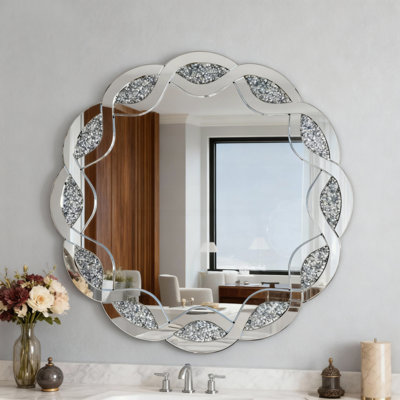 Miroir mural argenté Silver Crush Diamond