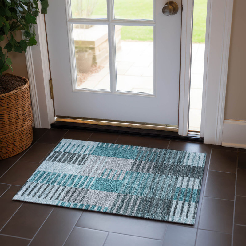Karsyn Striped Indoor / Outdoor Rug, Rectangle 1'8" x 2'6"