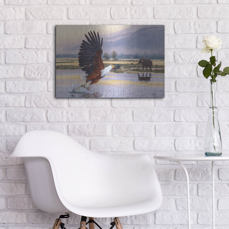  «Where Eagles Dare» par Delene Lambert, art mural en métal, 24 po x 16 po, H 16 po x l 24 po