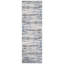 Tapis de couloir de cuisine moderne et abstrait lavable 2 x 6 pour couloirs, tapis de couloir de cuisine doux antidérapant, imprimé rayé gris-bleu patiné