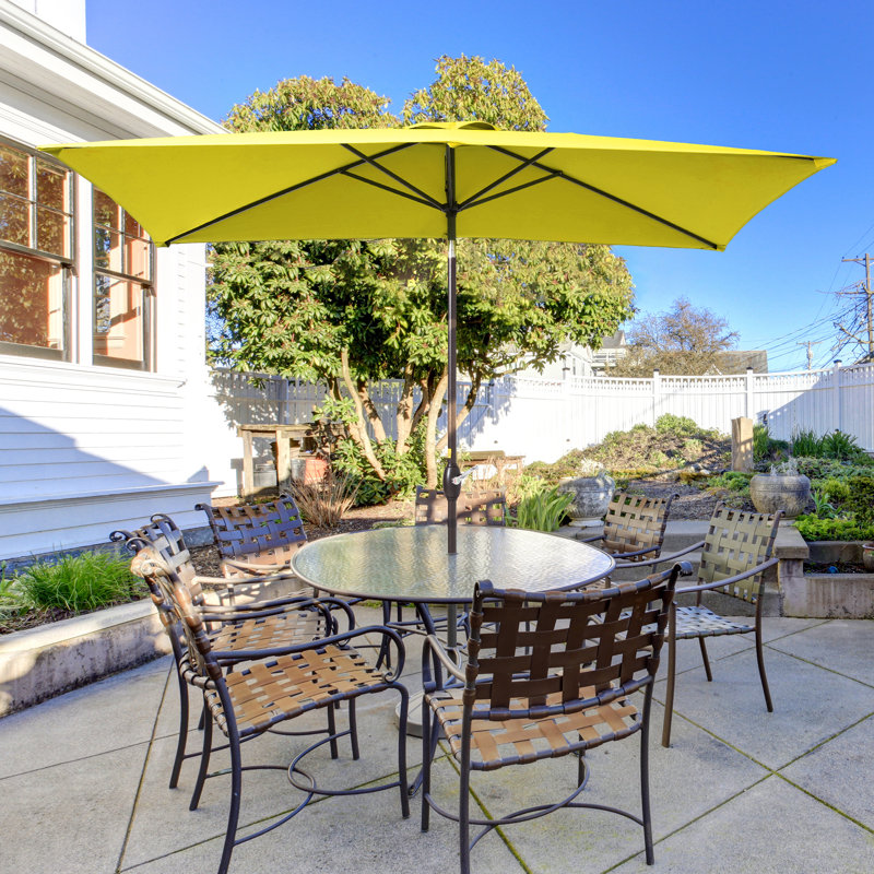 Parasol de marché rectangulaire 120 po x 78 po , Jaune