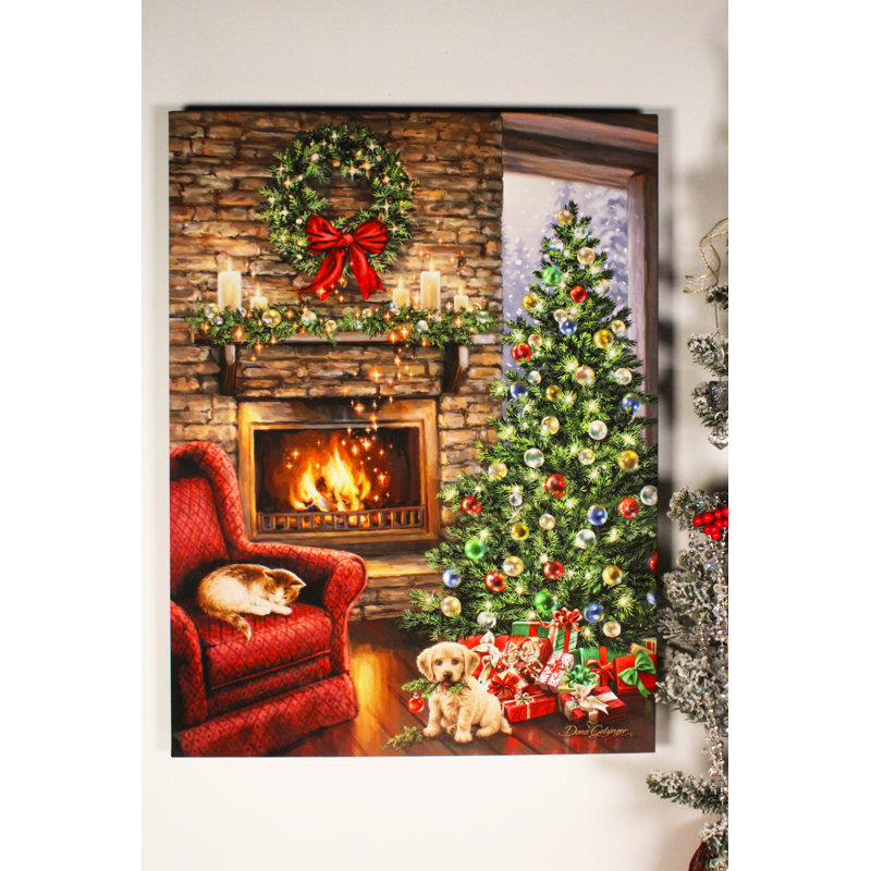 Fireside Christmas 18x24 Fully Illuminated ColorChange LED Print
