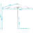 Jericho 96" Market Umbrella with Solar-Powered LEDs - Beige-1124638261