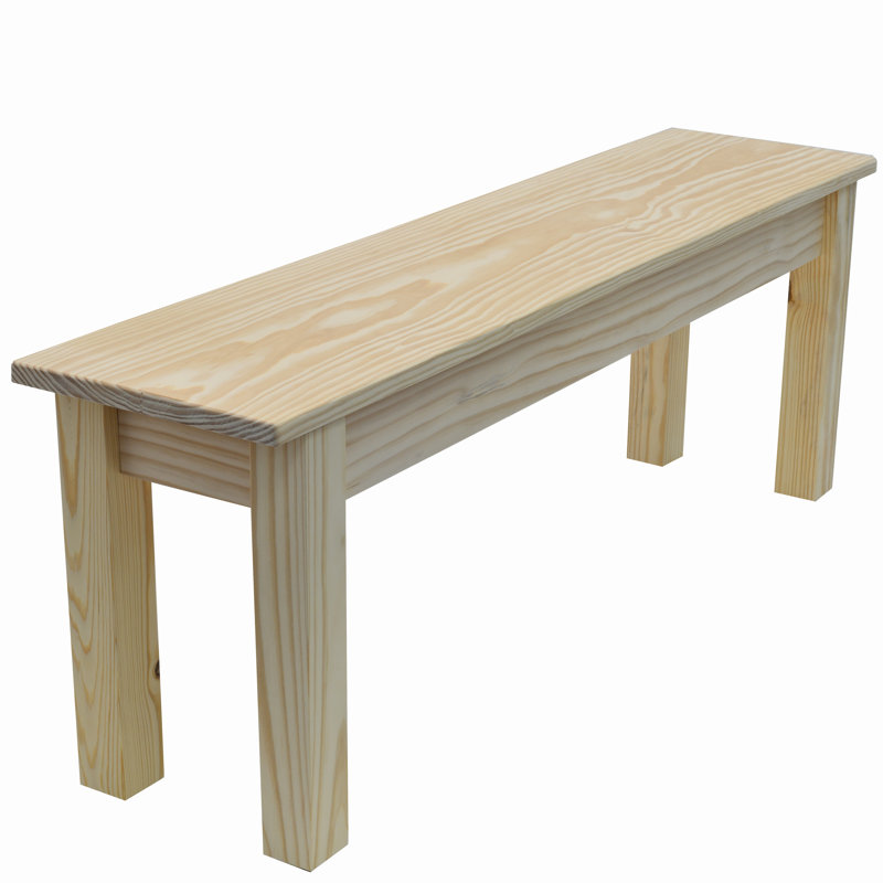 Marne Solid Wood Bench, 17" H x 24" W x 12" D