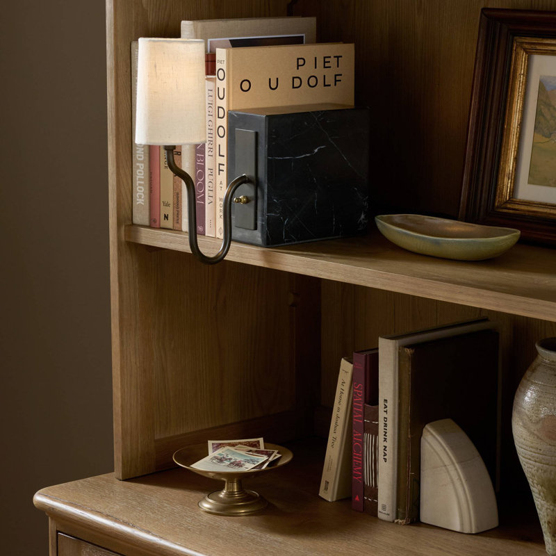 Calla Bookshelf Lamp, Black Marble