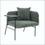 Chaise de loisir avec petite table et poches latérales - Tissu en lin-129386649