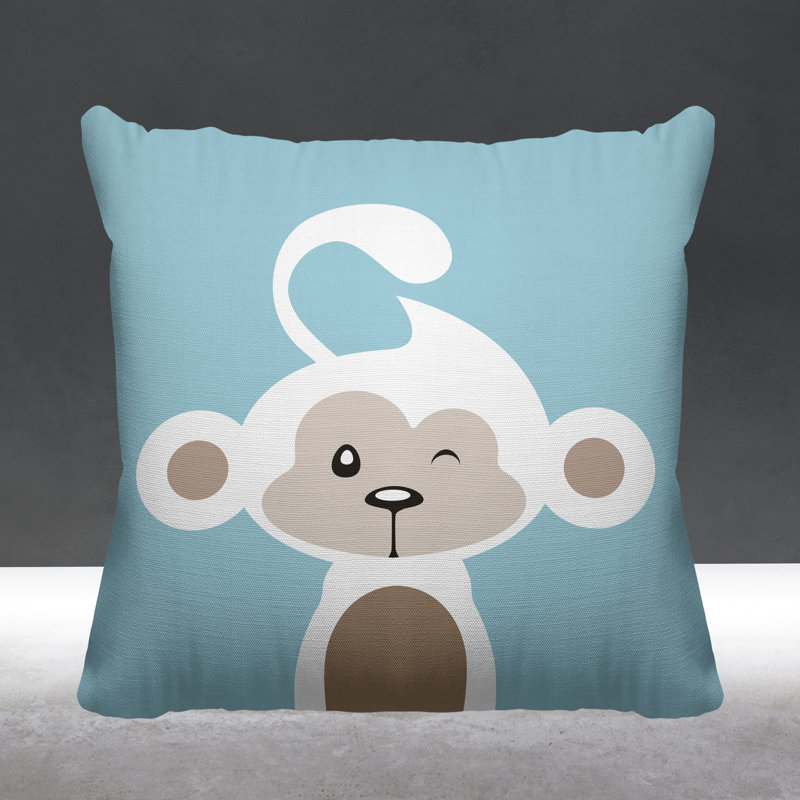 Coussin intérieur Ollie, 19 po x 19 po, Bleu pastel, Carré