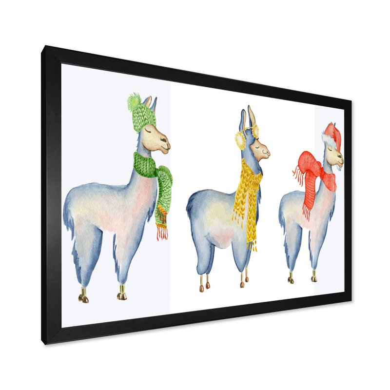 «Cute Llama», reproduction de cadre flottant sur toile, Cadre noir, H 8 po x l 12 po x P 1 po