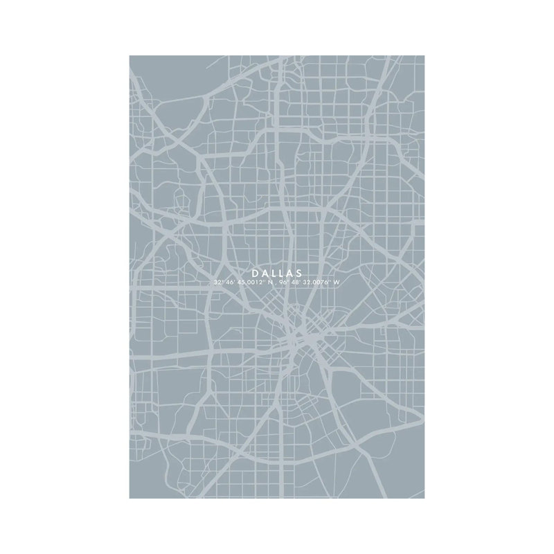 Dallas City Map - Wrapped Canvas Print, 66.04 cm H x 45.72 cm W