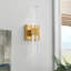 Applique murale 1 lumière DEL, métal doré laiton et cristal, luminaire à intensité variable certifié 6000K ETL **